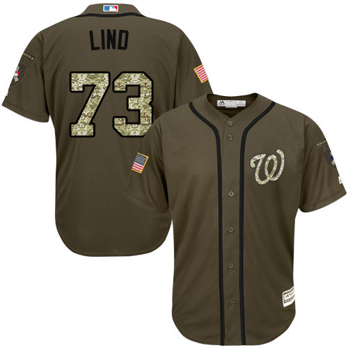 Thumbnail: Adam Lind Washington Nationals Majestic Jersey
