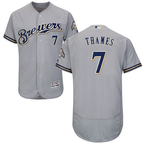 Thumbnail: Eric Thames Milwaukee Brewers Majestic Jersey