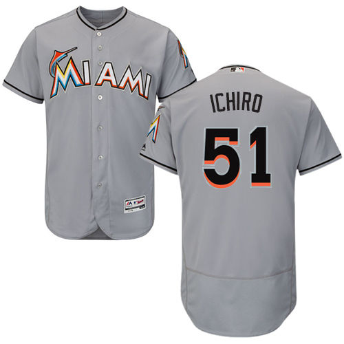 Thumbnail: Ichiro Suzuki Miami Marlins Majestic Jersey