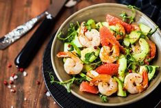 * Salade Crevettes, pamplemousse et Avocat *