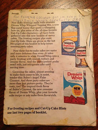 Angel Flake Coconut booklet, sans cover