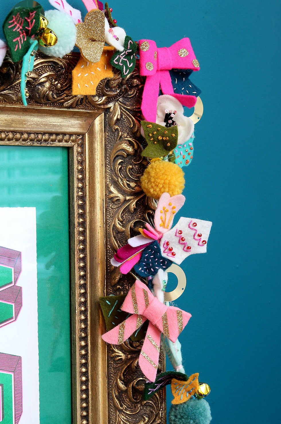 Thumbnail: Bows and Bells Wreath embroidery pattern PDF