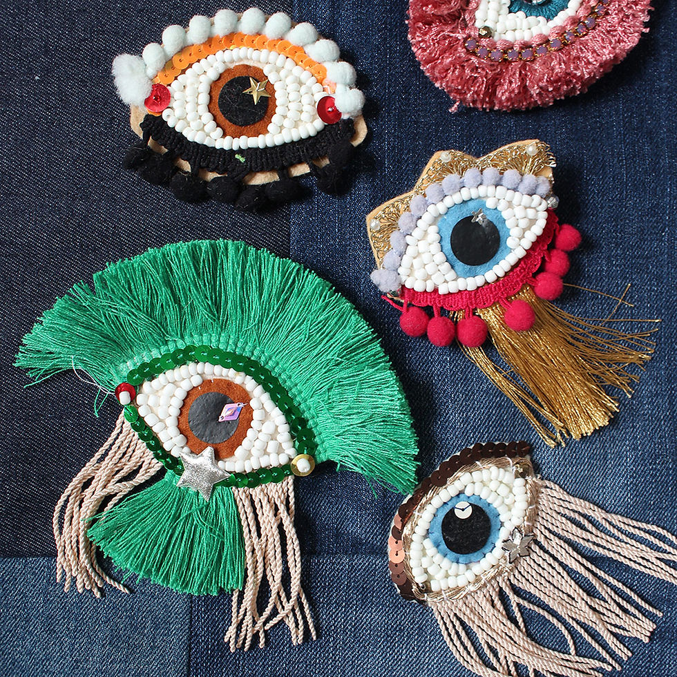Embellished Eye Textile Talisman