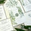 Thumbnail: Greenery wedding invitation with printed botanical vellum wrap
