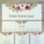 table plan cards with a printed floral boho design