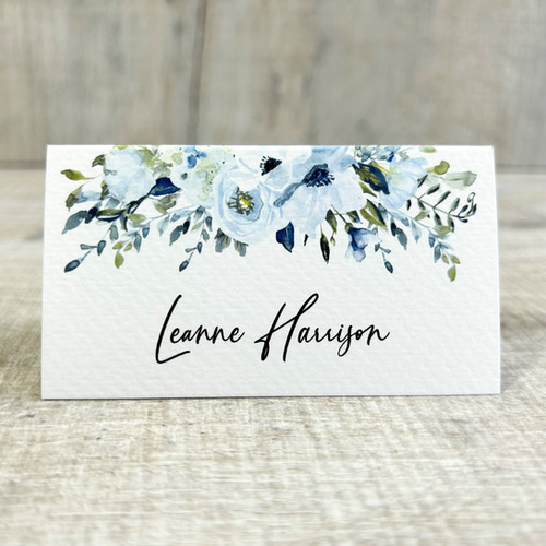 Blue Flowers (Guest Name Place Card) Pumpkin