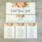 burnt orange table plan cards