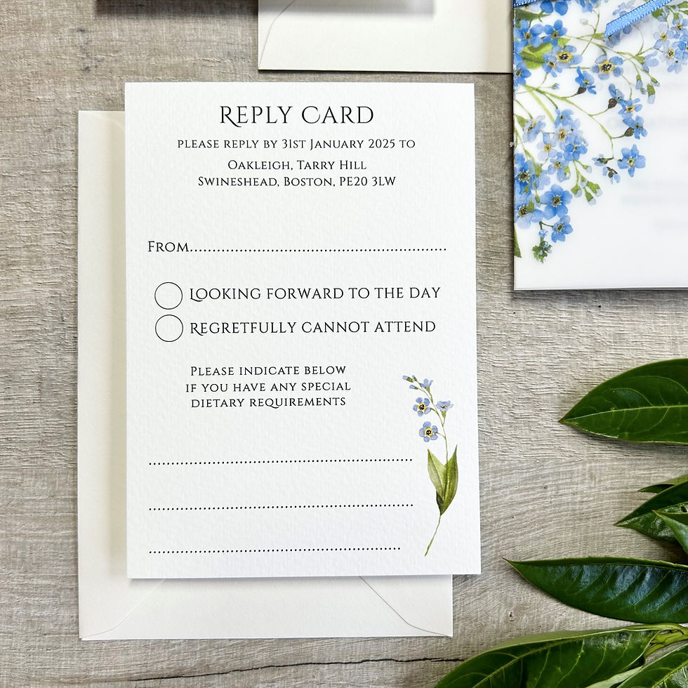 Thumbnail: Forget me not RSVP reply card