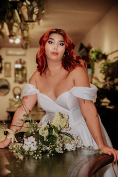 off the sleeve wedding dress on bride during texas wedding