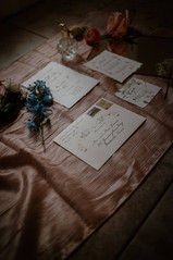 wedding day detail photos of invitations