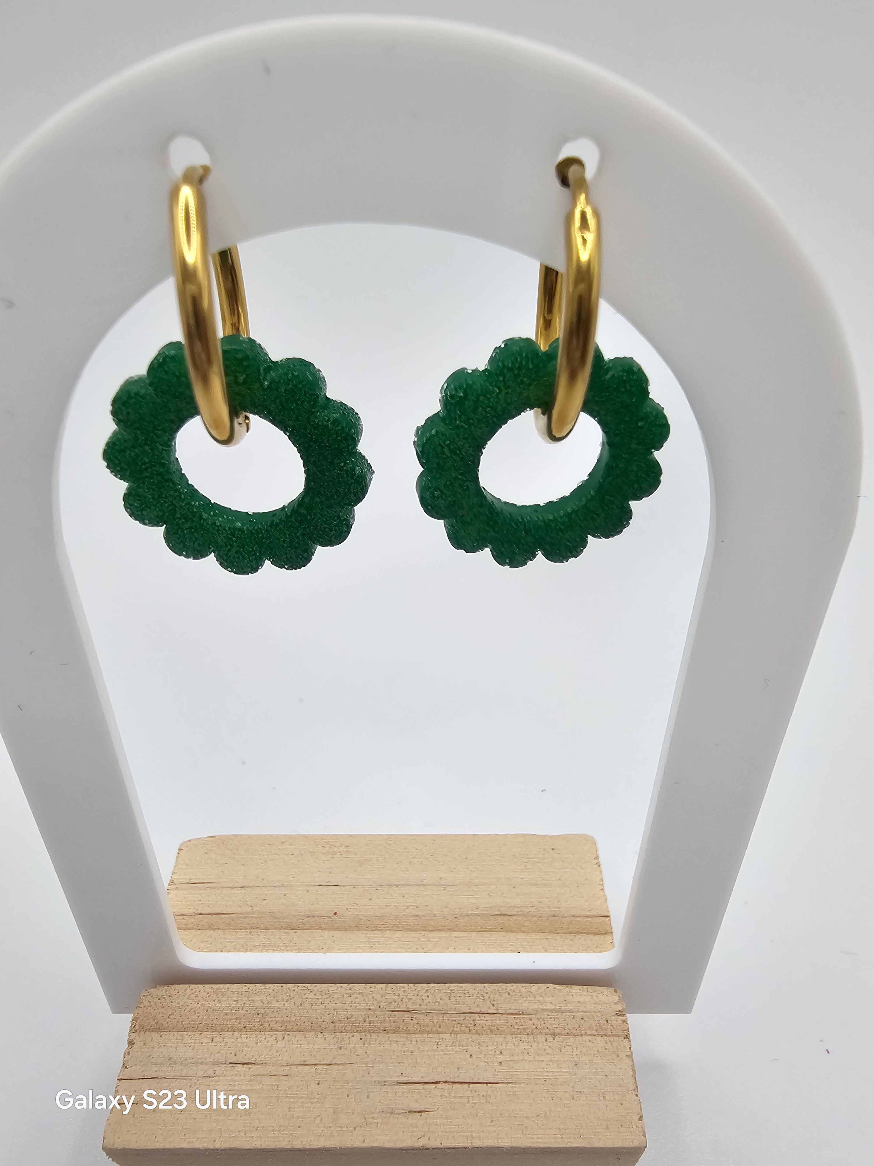 Fleur 12 pétales mat - vert
