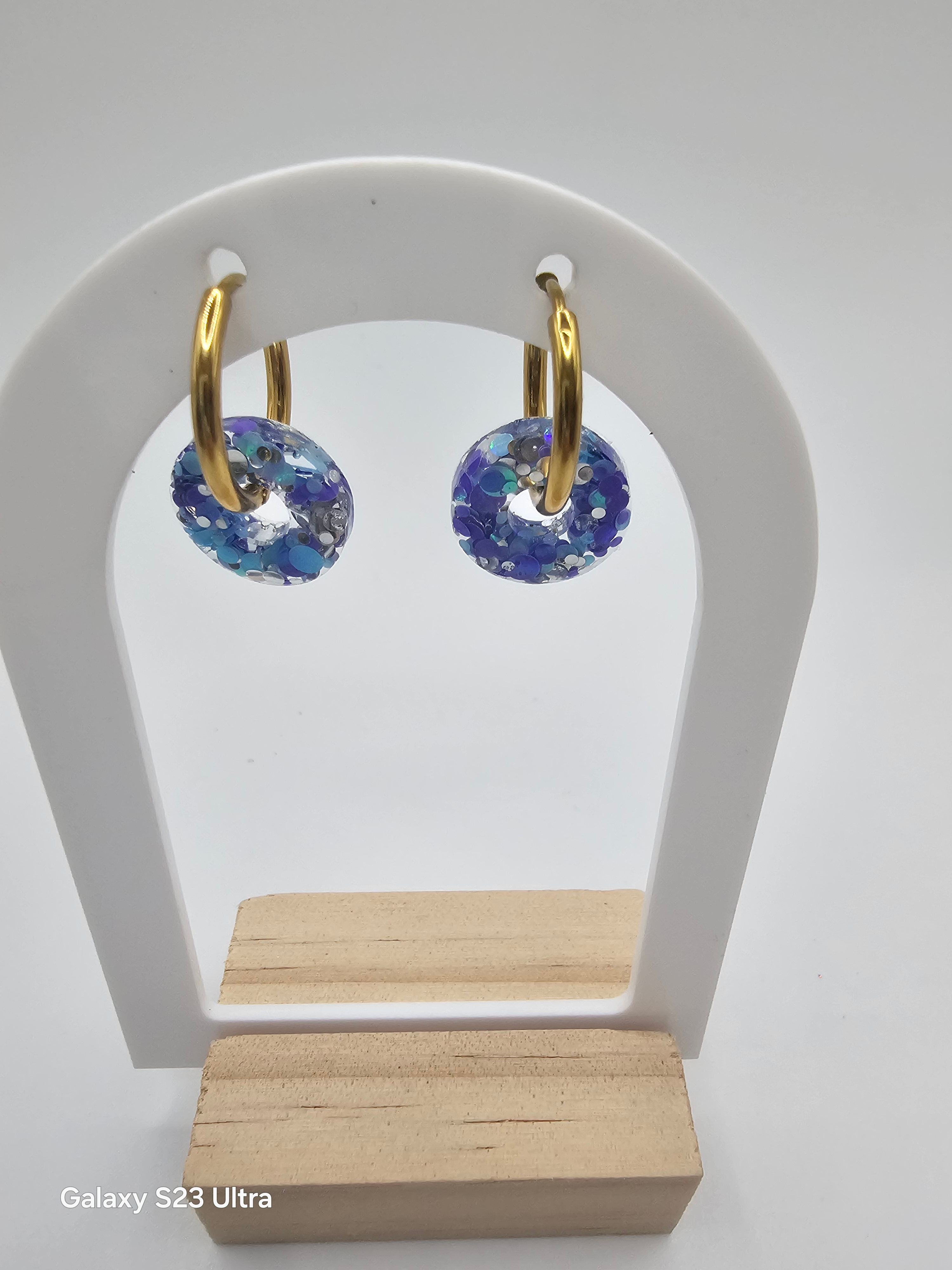 Mini donut - violet bleu et argent