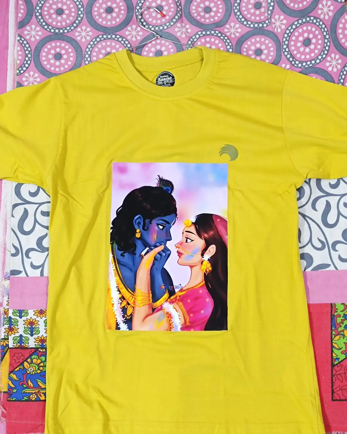Radha Krishna Holi Special T-shirt Fabric Painting