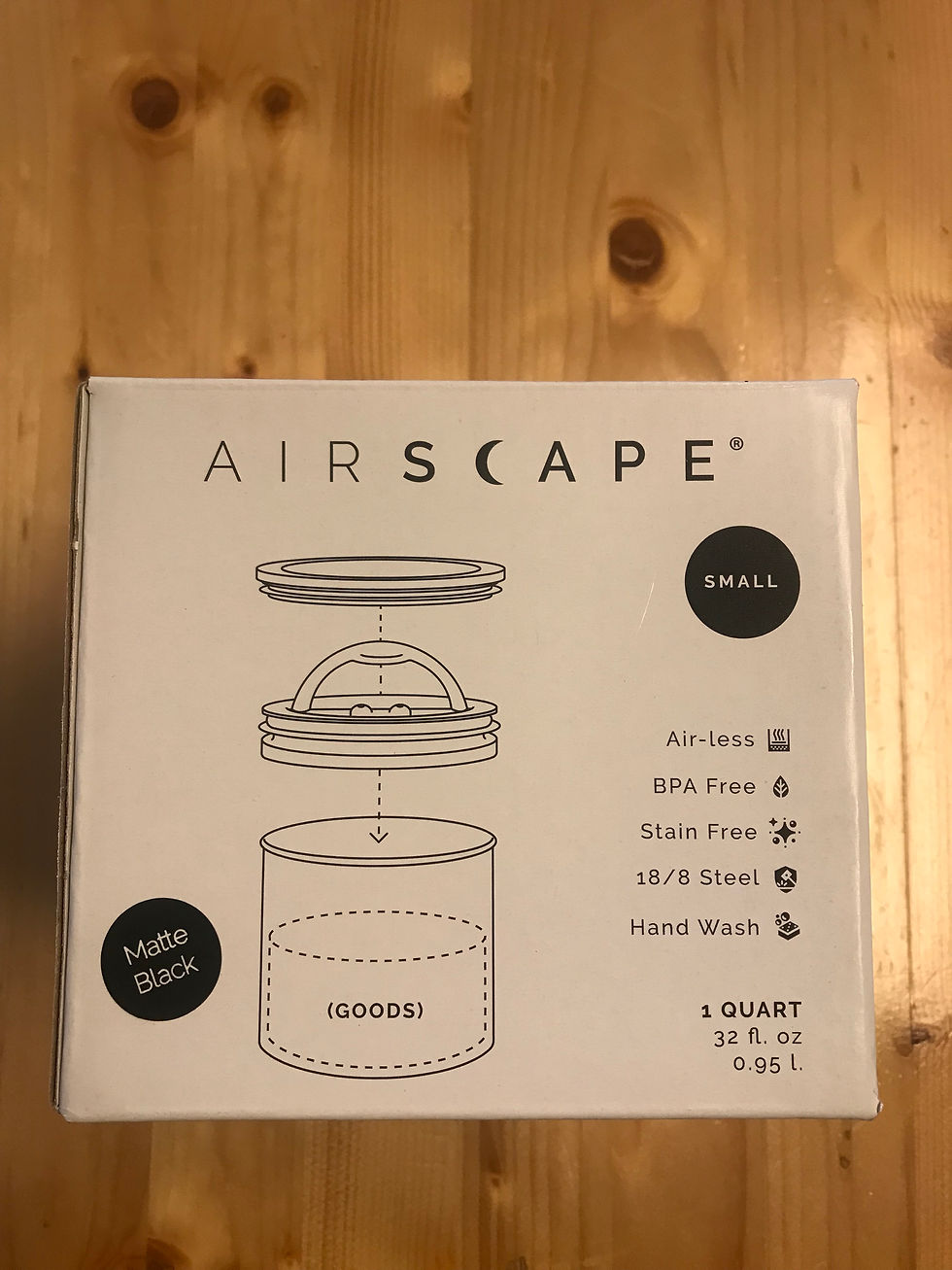 Thumbnail: Airscape 250g Edelstahl luftdichter Aufbewahrungsbehälter