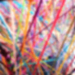 colourful wooden threads cross-crossing