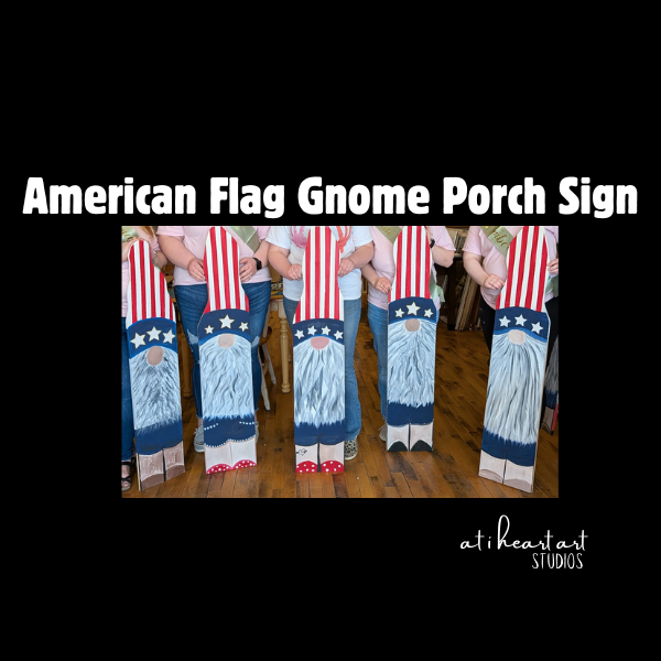 American Flag Gnome Porch Sign