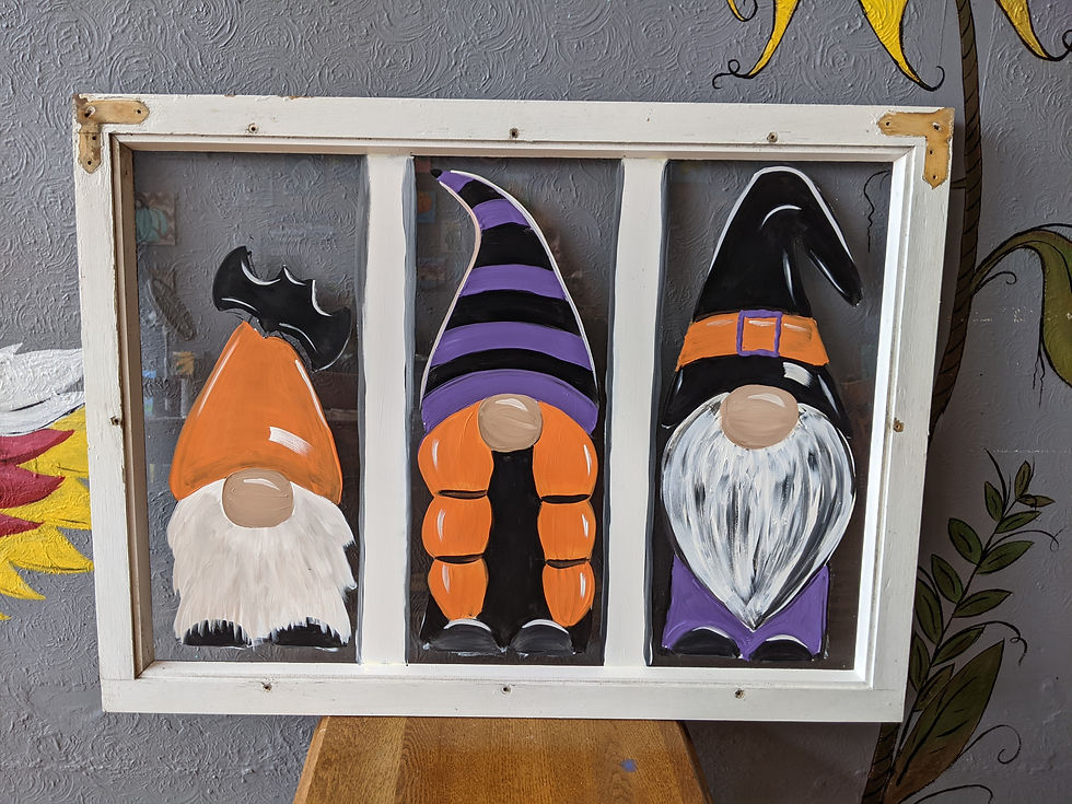 Antique Window - Halloween Gnomes