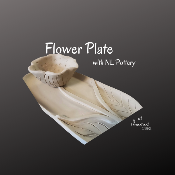 Flower Plate with NL Pottery