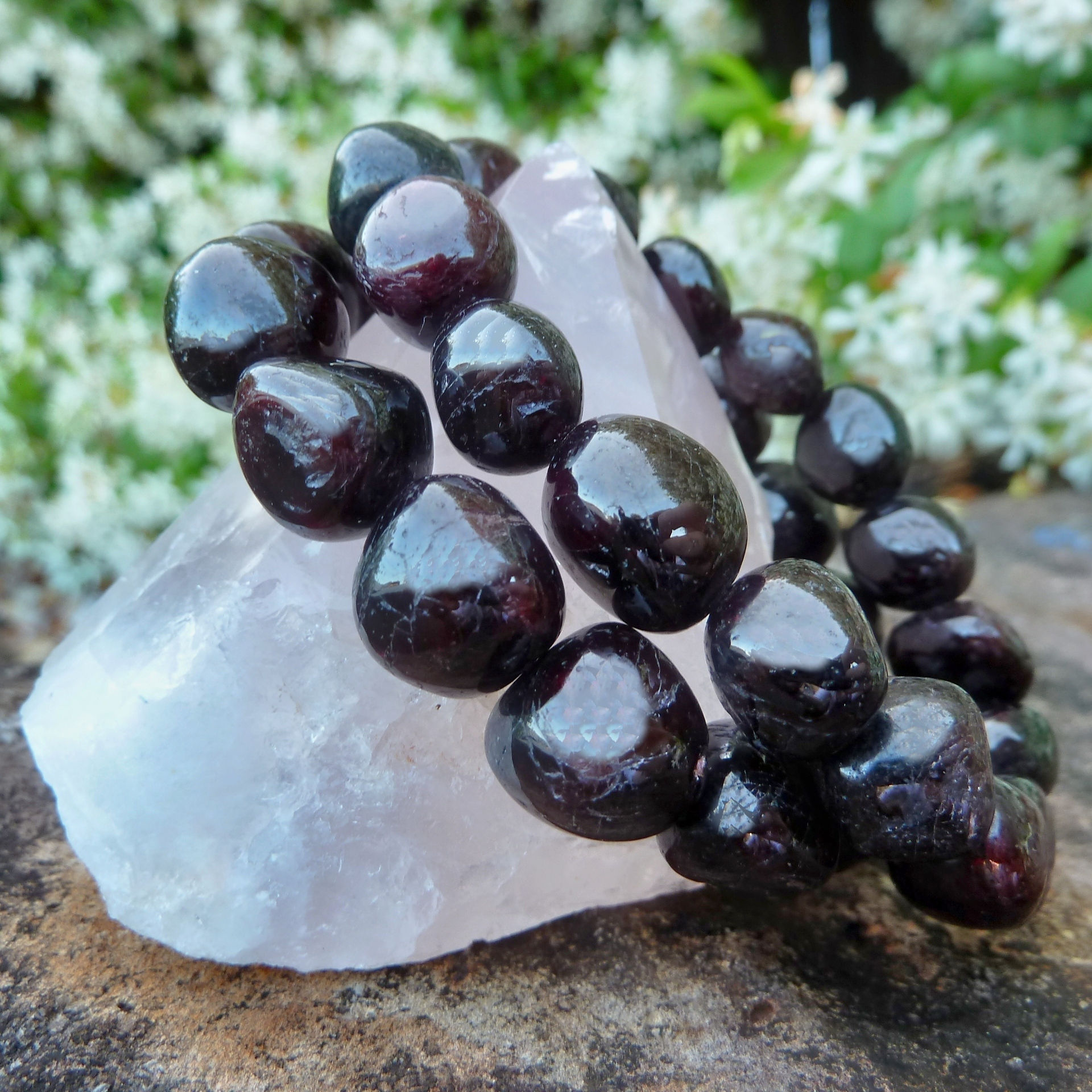 Garnet Tumbled Stone Bracelet