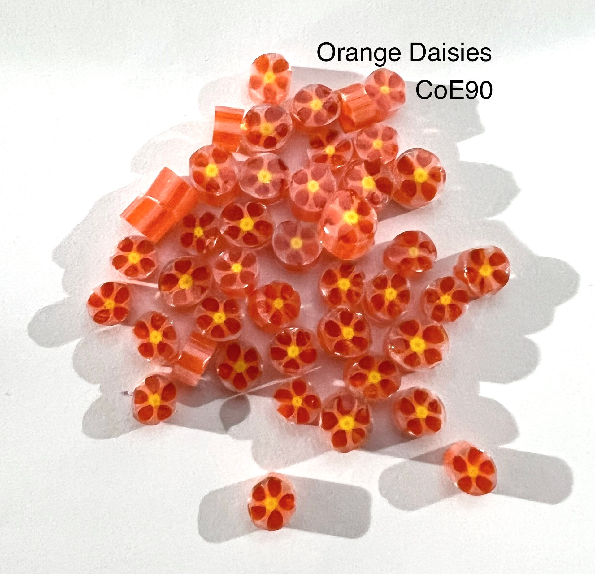 CoE90 Orange Daisy Glass Murrini