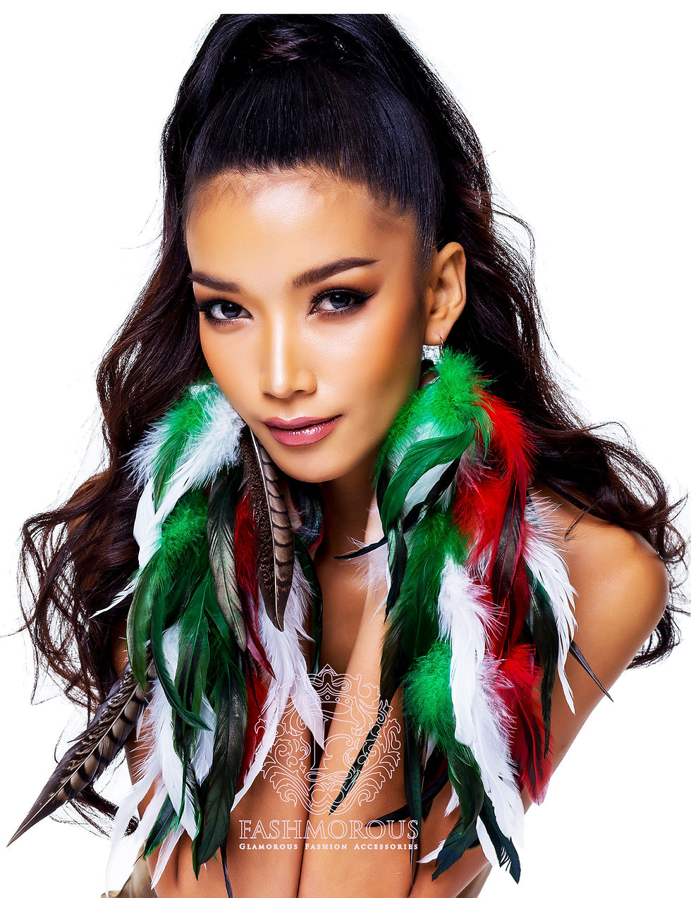 Thumbnail: Feather Earrings for Women Fashion La Haute Couture Feather Earrings for Women D