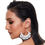 Thumbnail: White Feather Earrings for Women Irregular Oversized Hoops Mismatched Earrings