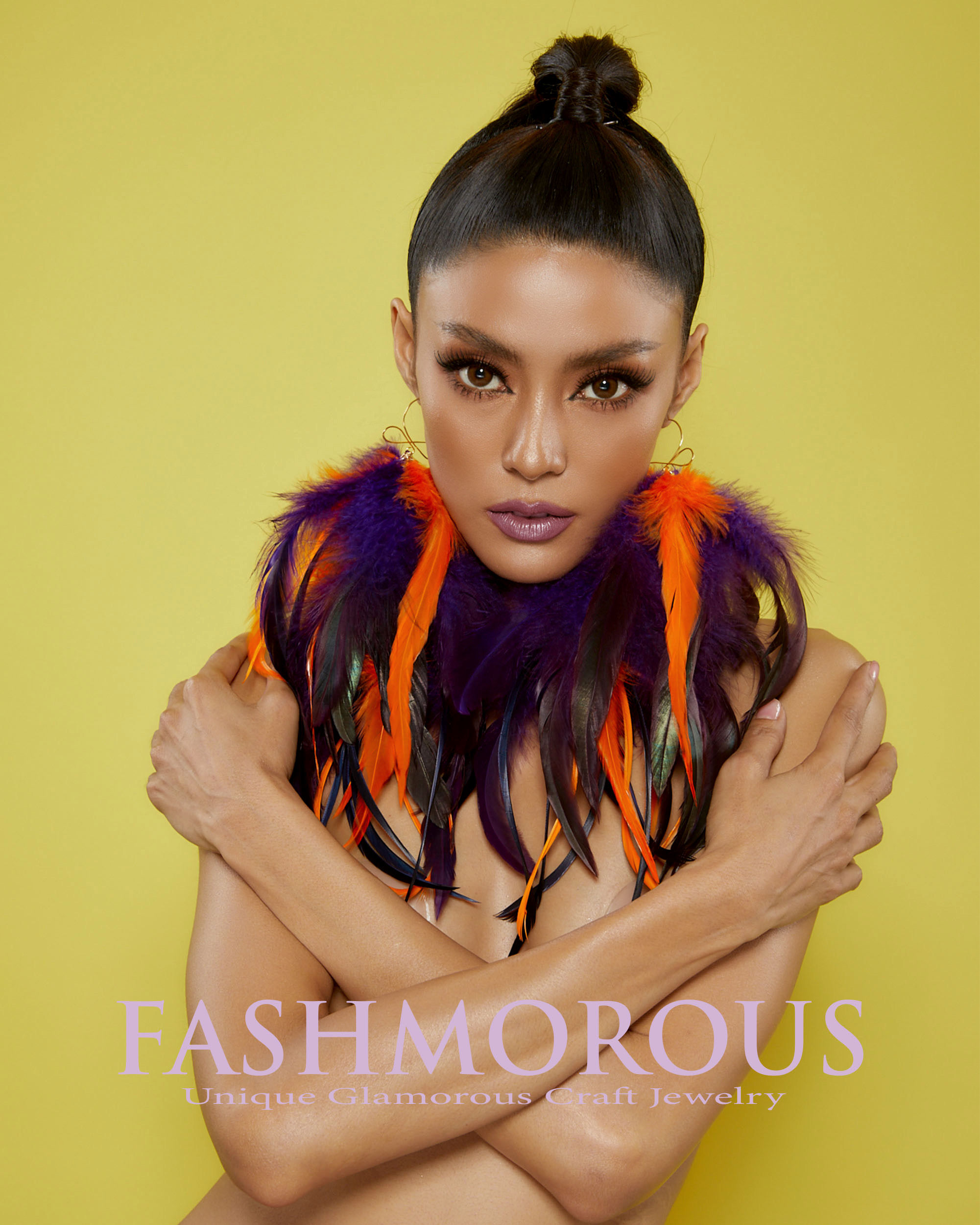 Long Feather Earrings for Women Boho Feather Earrings for Women Purple