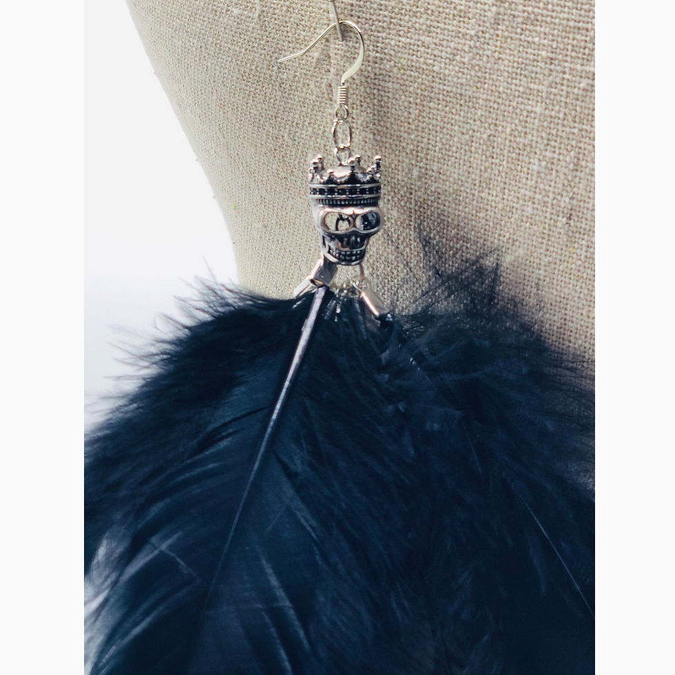Thumbnail: Halloween Earrings for Women Black Skull Halloween Earrings for Women Dangle