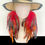 Thumbnail: Long feather earrings Red and Orange Lightweight Earrings Boho Earrings gypsy earrings Trendy