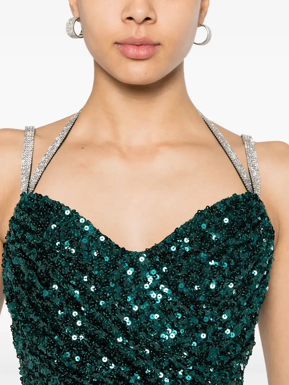 Miniatura: Crystal-embellished sequinned mini dress (01213664)