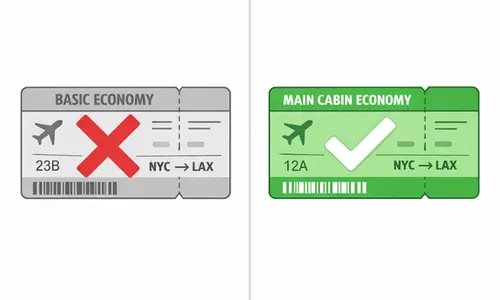 Basic Economy vs Main Cabin ticket comparison for price-drop refund eligibility