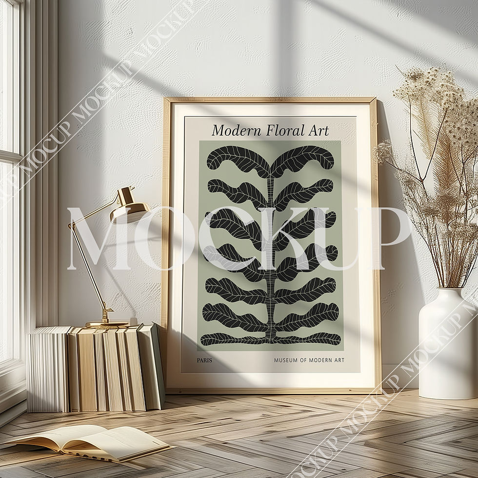 Thumbnail: A vertical frame mockup in living room - Scandinavian style