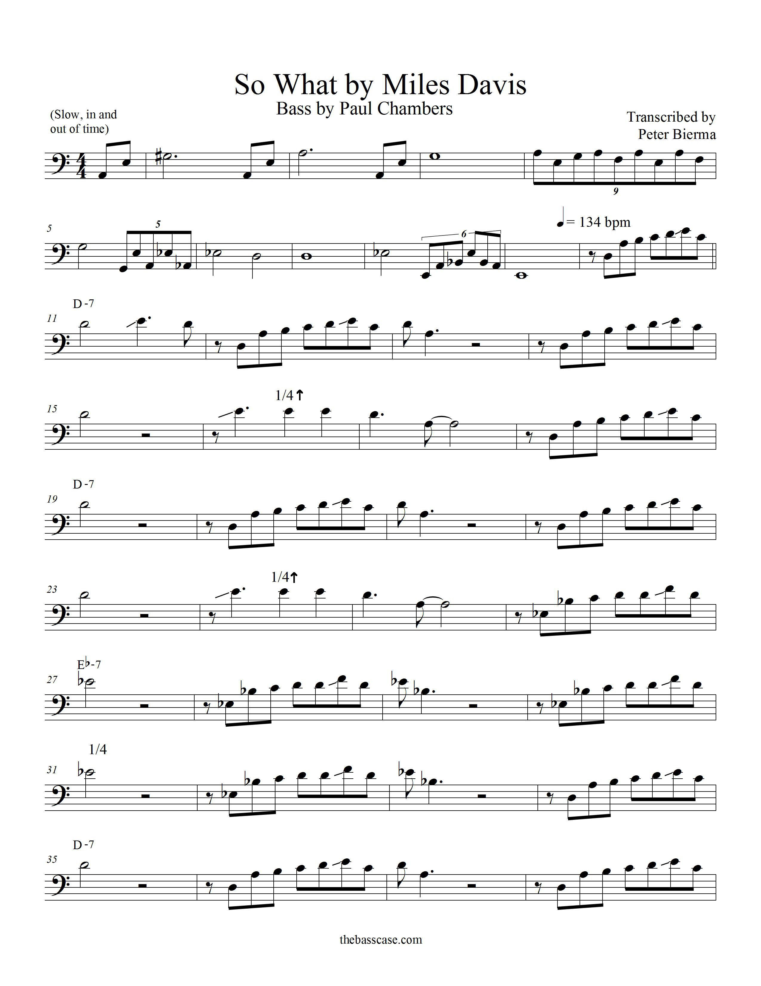 Bass Line So What Guitar