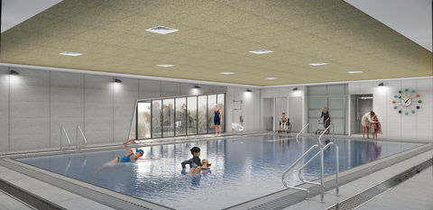 הדמית פנים בריכה טיפולית.