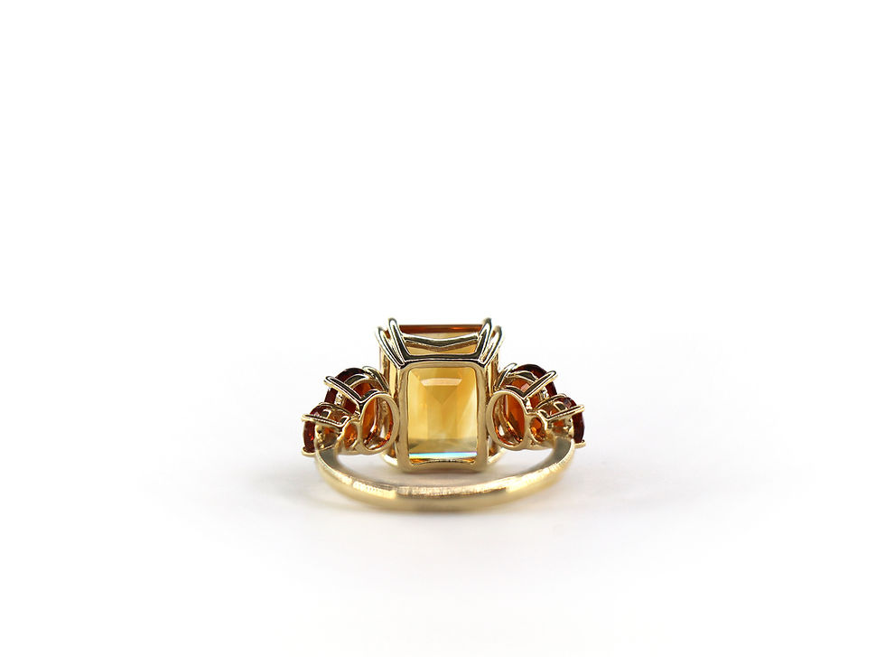 Thumbnail: EFFY Citrine Five-Stone Ring 14K Gold, Citrine & Madeira Citrine, Size 7/ EU54  