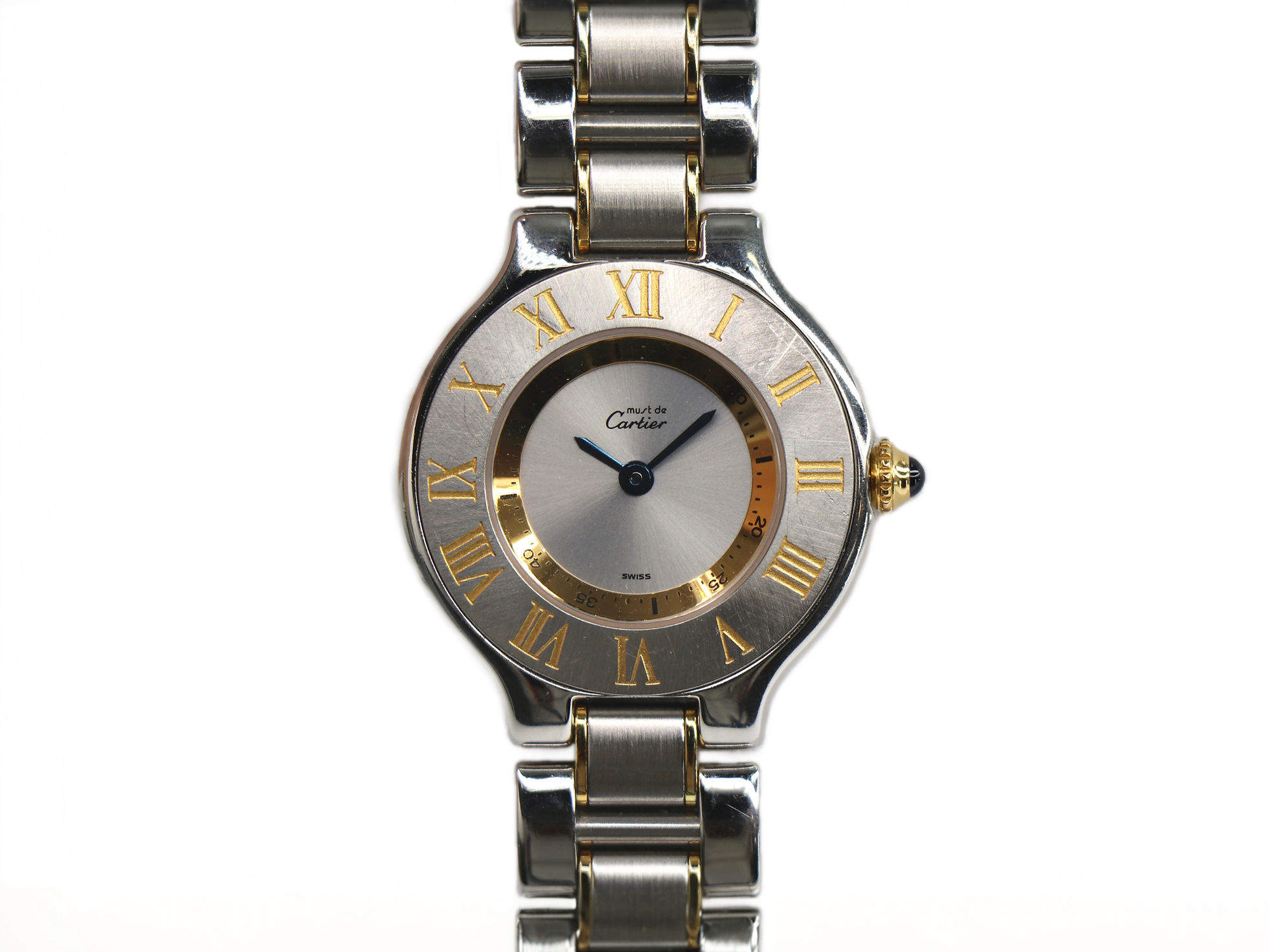 CARTIER Must 21 de Cartier 1340 31mm 18K Yellow Gold & Steel