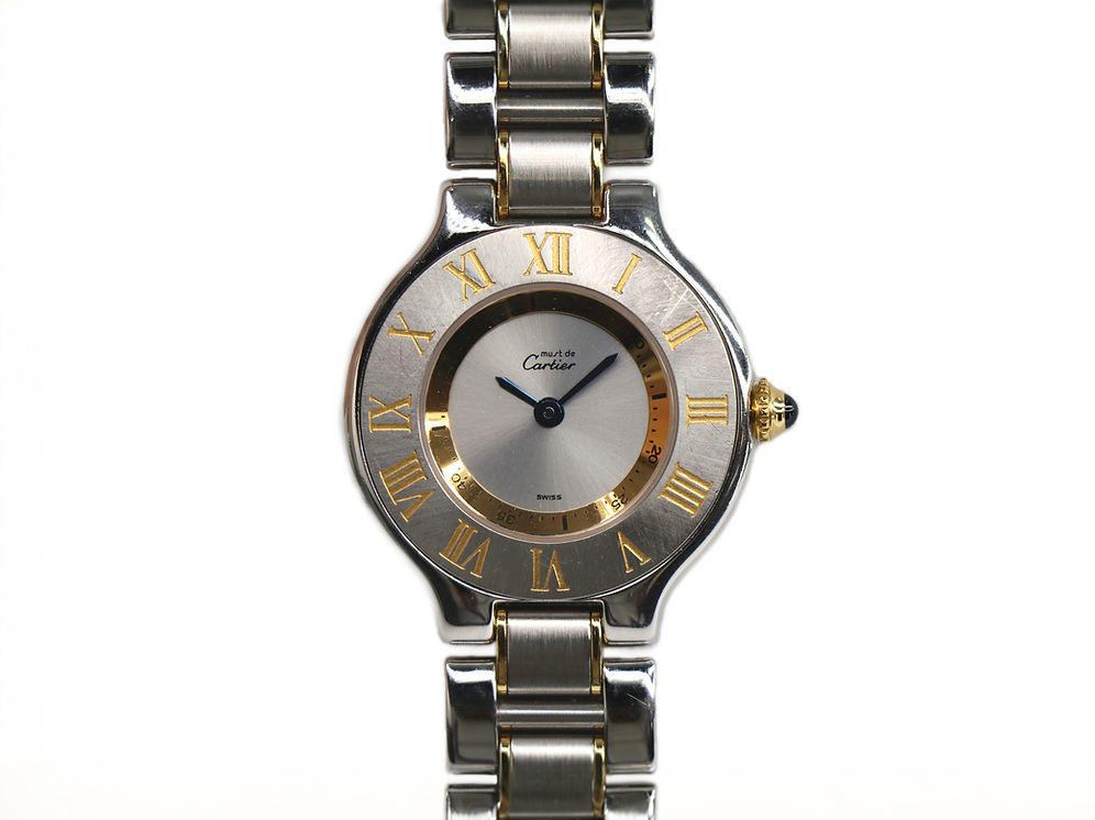 CARTIER Must 21 de Cartier 1340 31mm 18K Yellow Gold & Steel