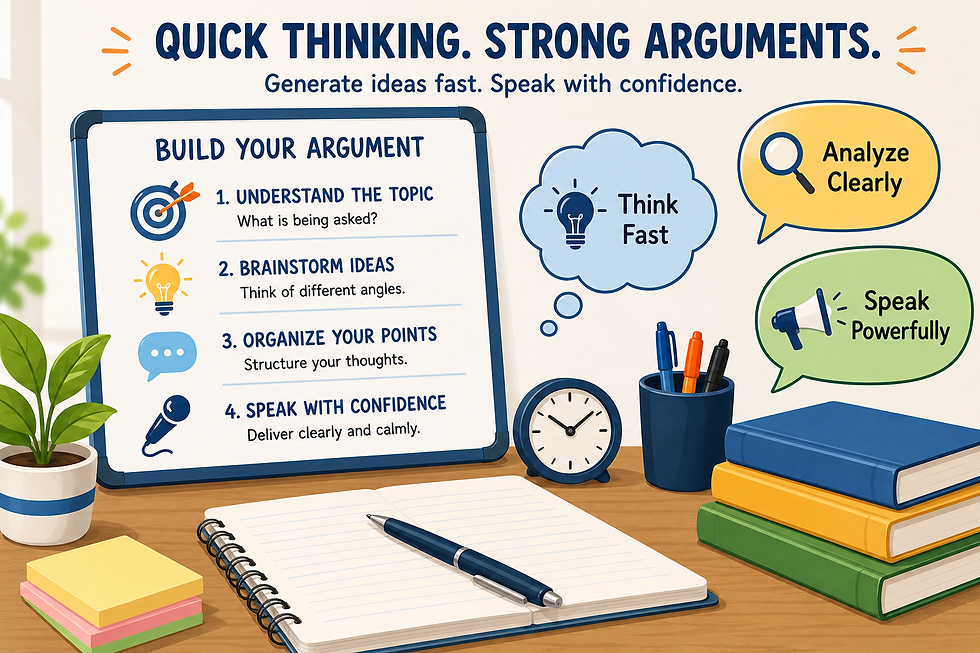 Tips for Quick Argument Generation in Spontaneous Debates