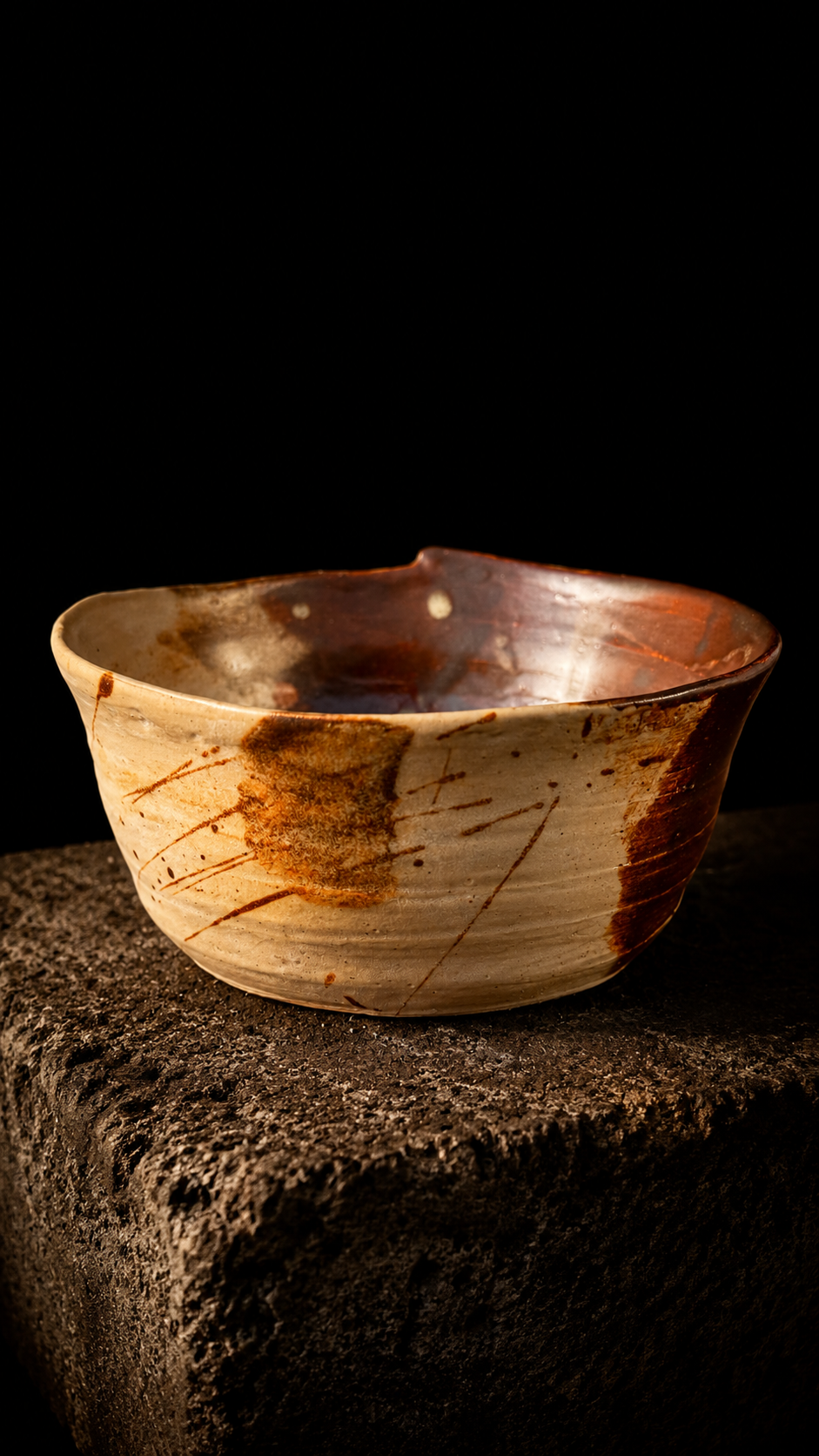 Thumbnail: Handmade Greek inscription stoneware bowl from Dom Vechera featuring “Not by Bread Alone,” with an irregular hand-formed rim.