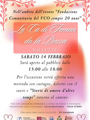La Fondazione Comunitaria del VCO festeggia 20 anni: apertura straordinaria de “La Ca di Feman” a Villette il 14 febbraio
