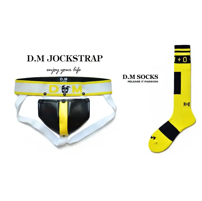 Men's Underwear Gay Thongs Men Underpants Letter Low-Rise Jockstrap Sock Set