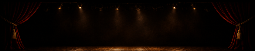 imagem de um palco vazio escuro com luzes baixas