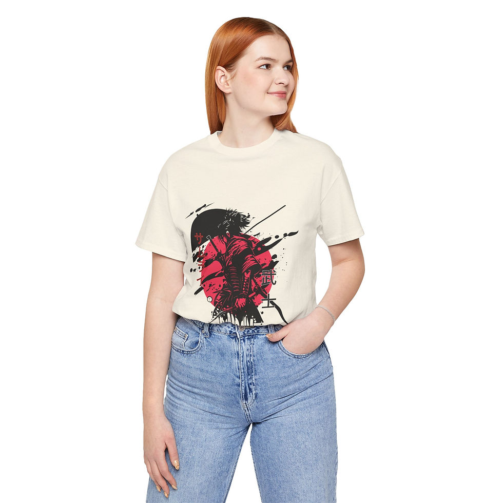 Küçük resim: Trendy Samurai T-Shirt - Artistic Urban Casual Wear