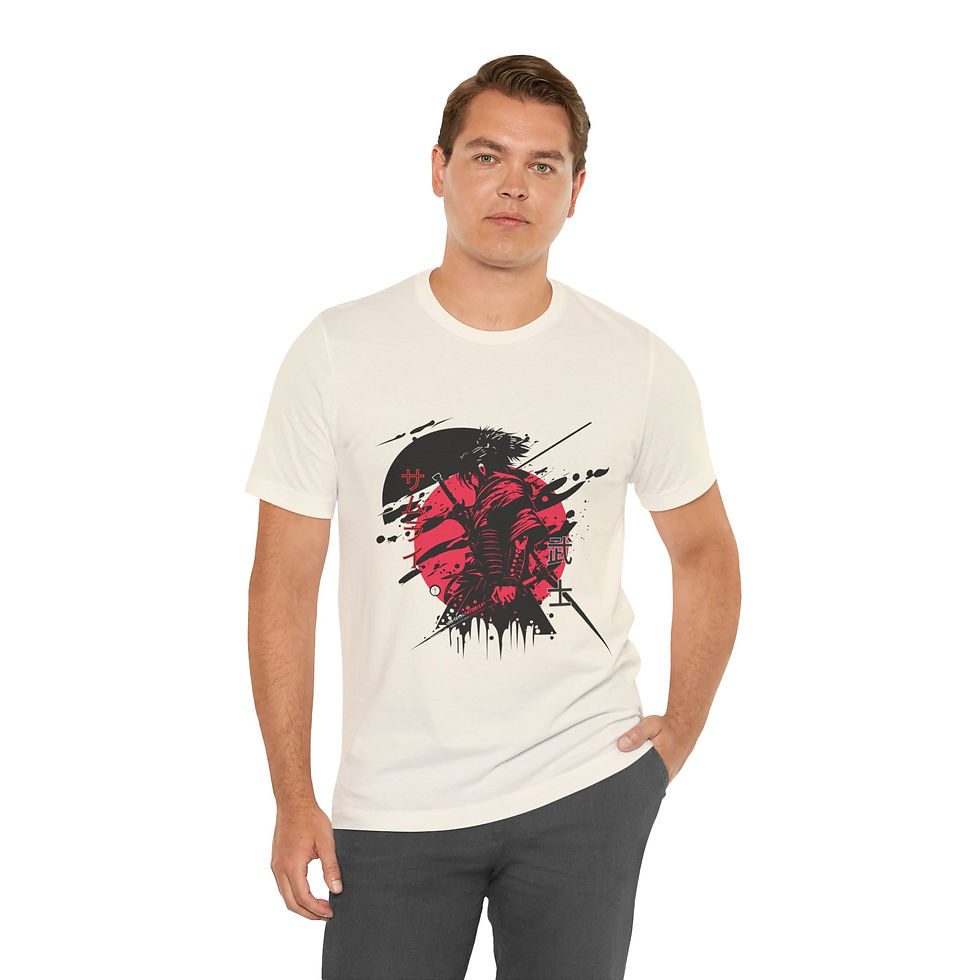 Küçük resim: Trendy Samurai T-Shirt - Artistic Urban Casual Wear