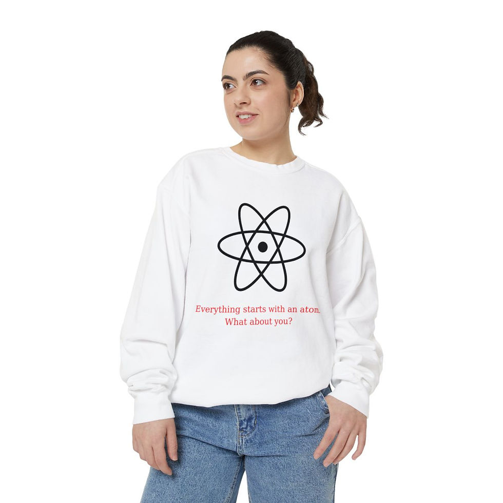 Unisex Clothes Dyed Atom Printed Sweater