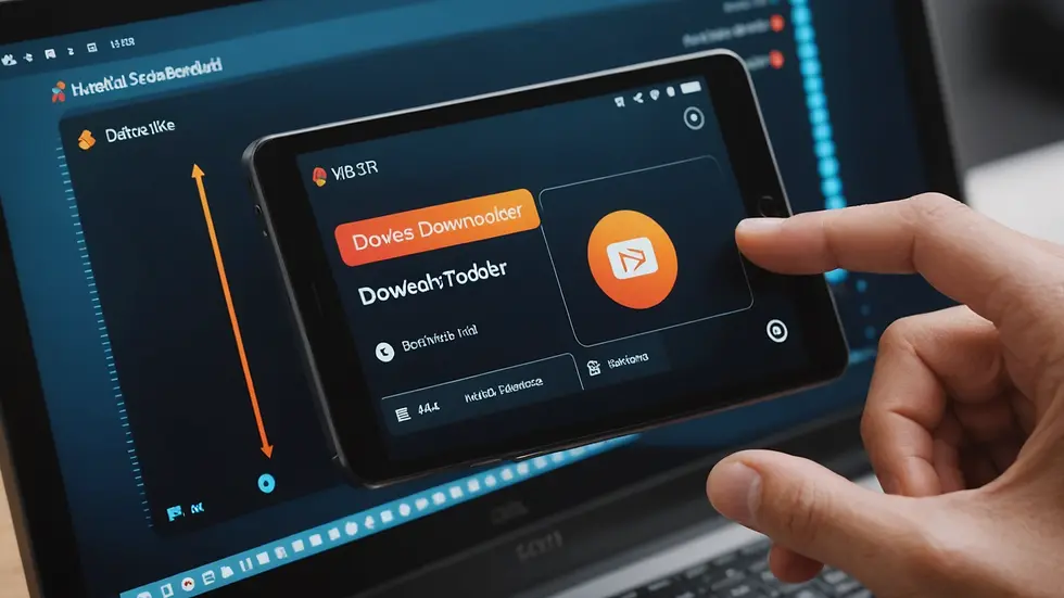 Close-up view of a digital interface showing a video downloader tool