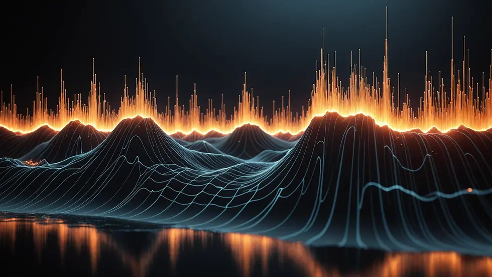 Eye-level view of a sound wave visualization