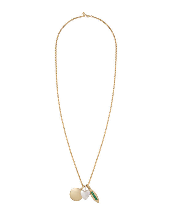 Roxanne Assoulin gold chain necklace with colorful pendant charms