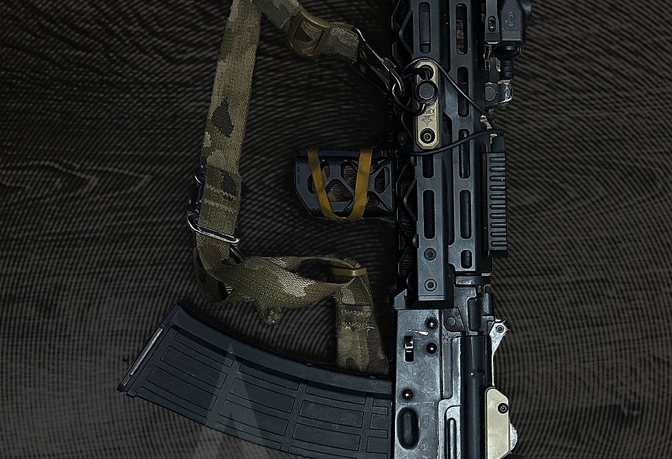 2-point sling on a AKS-74U rifle of the Ukrainian fighter, callsign Frantsuz