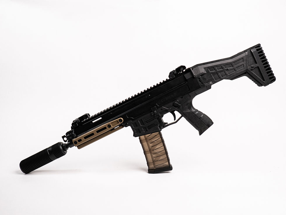 Thumbnail: Тактичні накладки M-LOK на цівці CZ BREN 2, колір Sand, вигляд зблизька